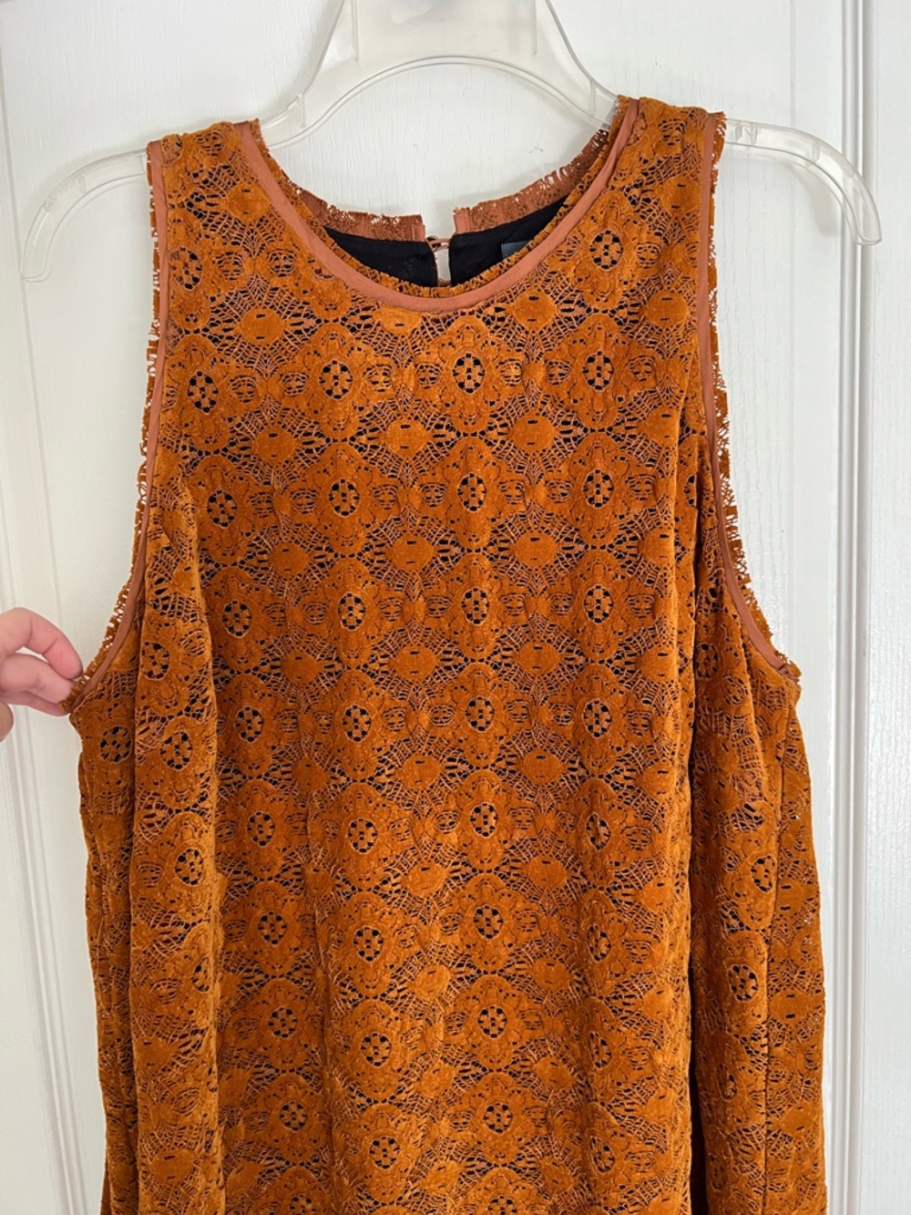 NWOT Anthro Maeve Rust Orange Eyelet Lace Dress
